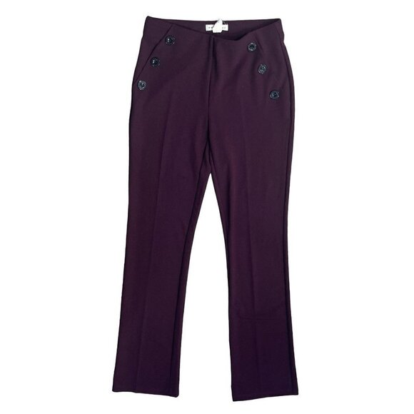 Retrology Pants Trousers Pull-On Straight Leg Stretch Burgundy XS Extra Small - Picture 1 of 6